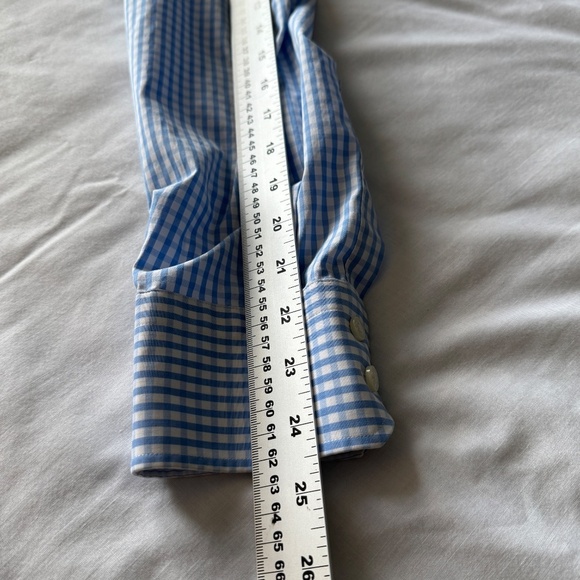 Boss Hugo Boss Men's Gingham Check Long Sleeve Button Up Shirt Blue‎ 41(16) - Picture 12 of 15